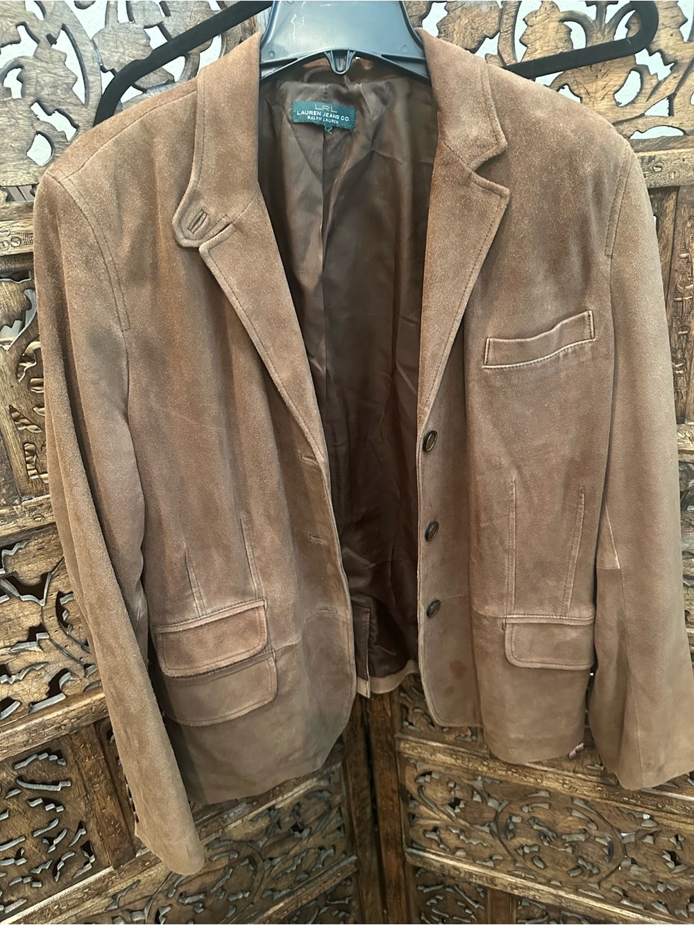 Ralph Lauren Brown Suede Blazer Jacket-Vintage size xl